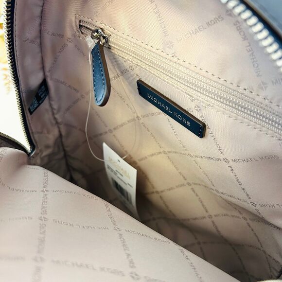 Michael Kors Jaycee Medium Ombré Signature Logo Backpack Navy - Picture 6 of 8